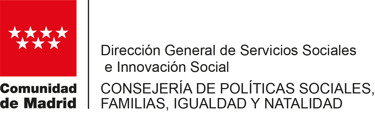 Logo Consejería de Poíticas Sociales, Familias, Igualdad y Natalidad de la Comunidad de Madrid