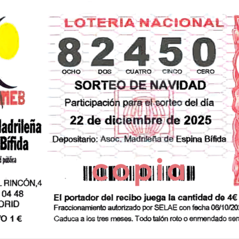 Lotería de Navidad AMEB 2025